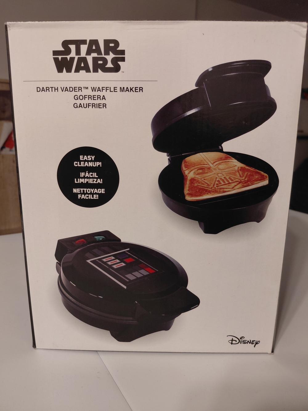 Star Wars Darth Vader Black Waffle Maker with Red and Green Buttons